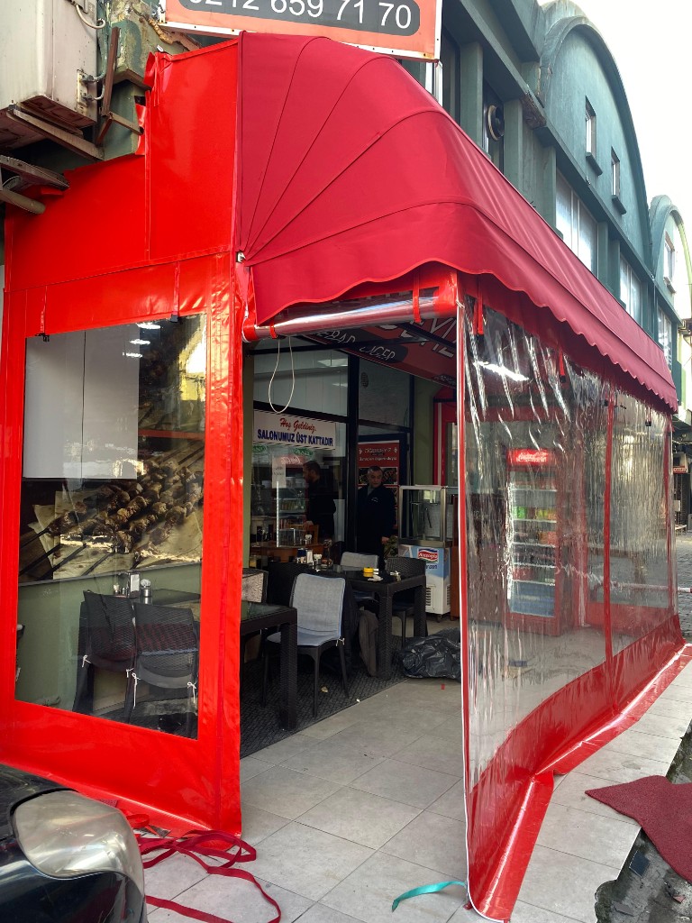 Kırmızı Kebap Restoran Şeffaf Kapama